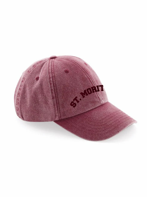 Cap Washed ST. Moritz Bordeaux Velvet